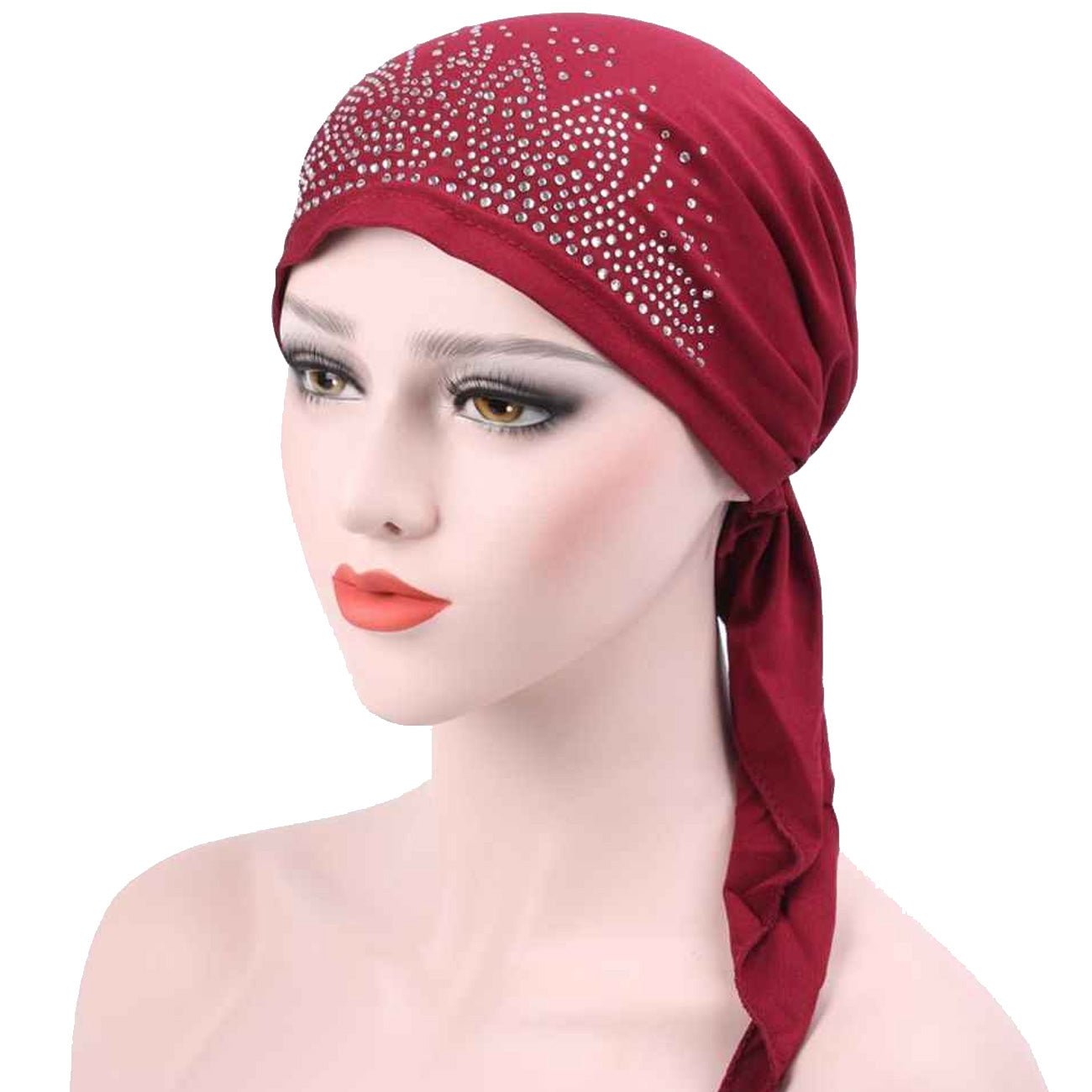 Beautiful Self Design Maroon Hosiery Hijab Cap for Girls & Women's