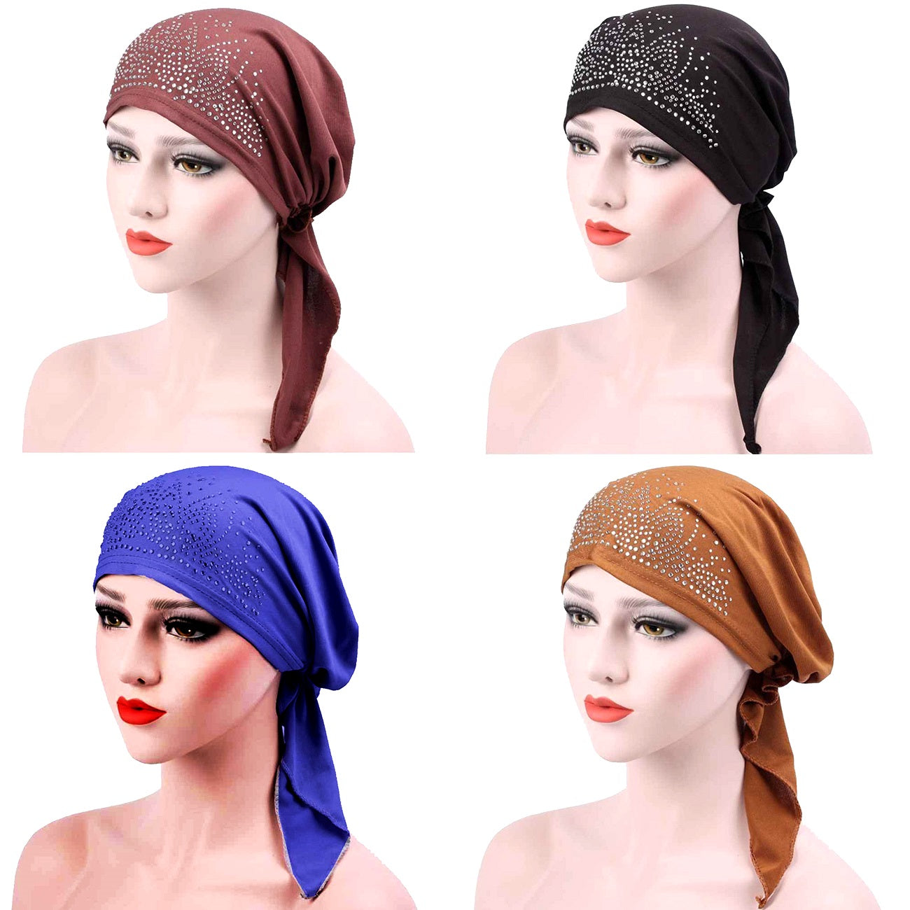 Beautiful Self Design Multicolor Hosiery 3Combo Hijab Cap for Girls & Women's