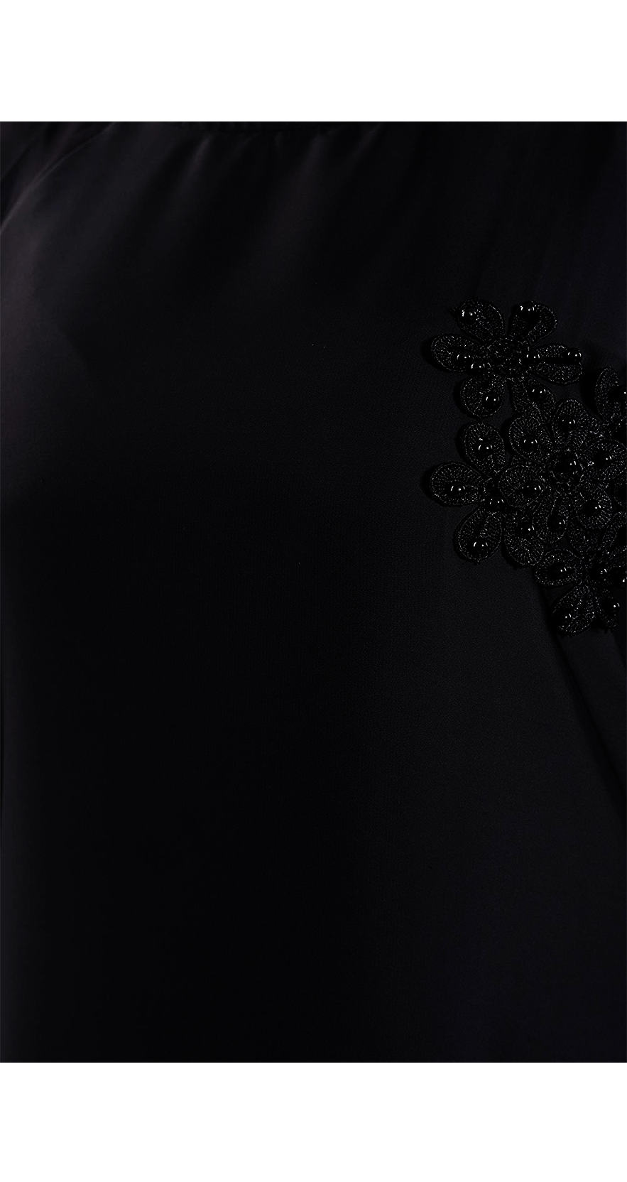 Beautiful Self Design Black Nida Art Silk Abaya With Hijab_0312