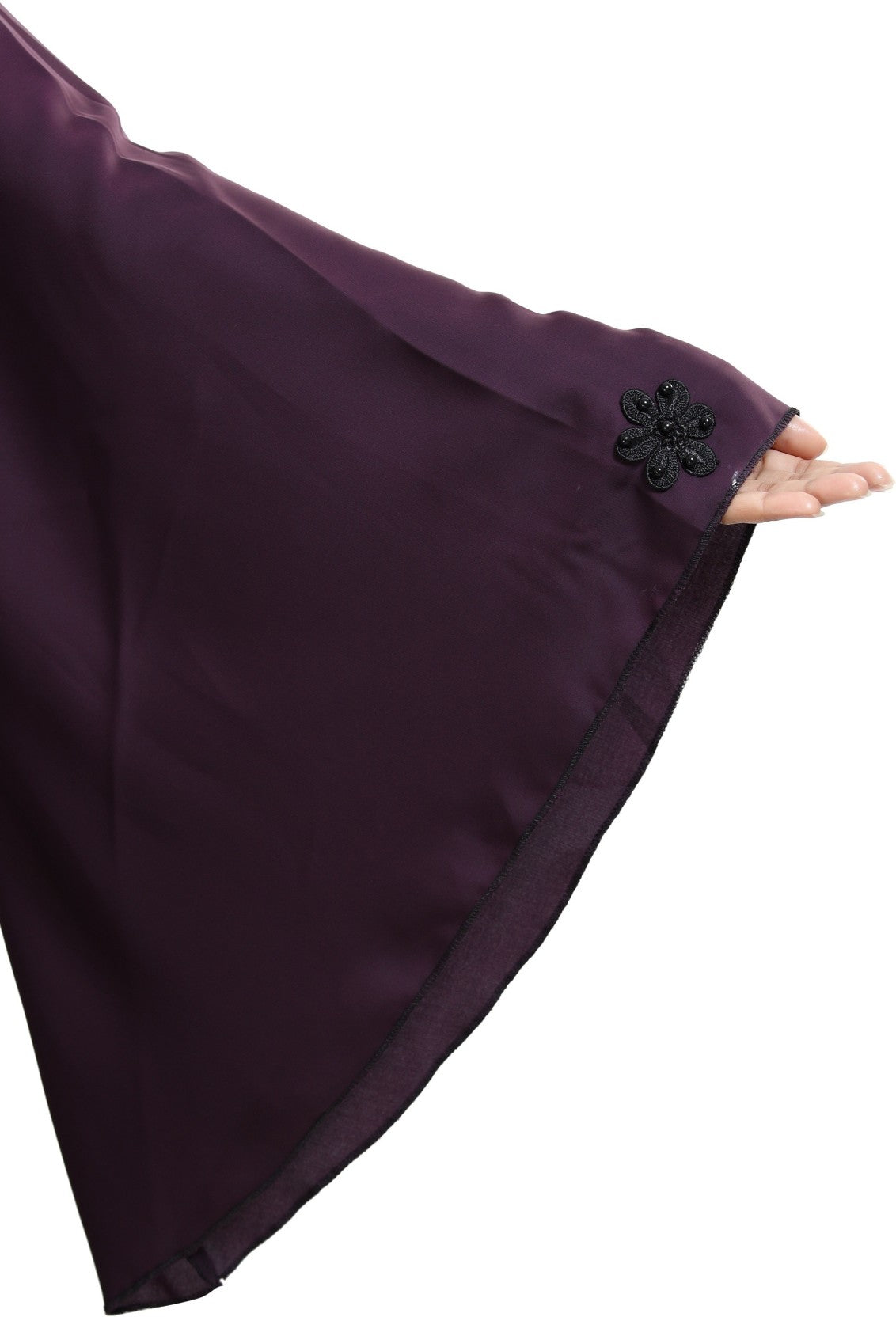 Beautiful Self Design Purple Nida Art Silk Abaya With Hijab