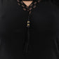 Beautiful Self Design Plain Black Braso Lycra Abaya With Hijab