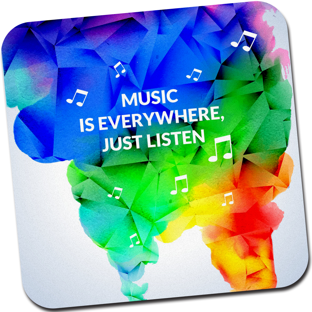 Modest City Beautiful 'Music Is Everywhere Just Listen' Printed Rubber Base Anti-Slippery Motivational Design Mousepad for Computer, PC, Laptop_005