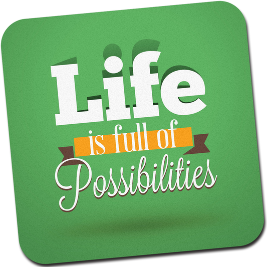 Modest City Beautiful 'Life Is Full Of Possibilities' Printed Rubber Base Anti-Slippery Motivational Design Mousepad for Computer, PC, Laptop_007